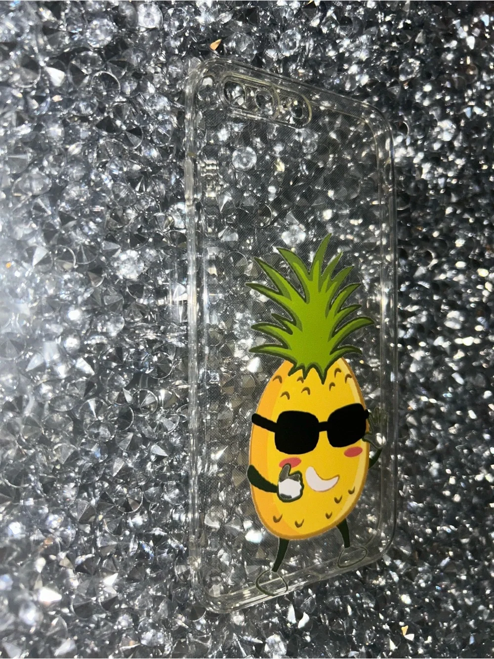 Clear Pineapple Design Phone Case - Yellow & Green
